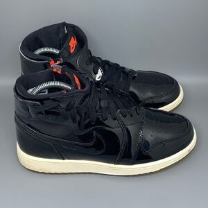 Jordan 1 Rebel XX Black Patent Basketball Shoes AR5599-001 Women's‎ Sz 7.5